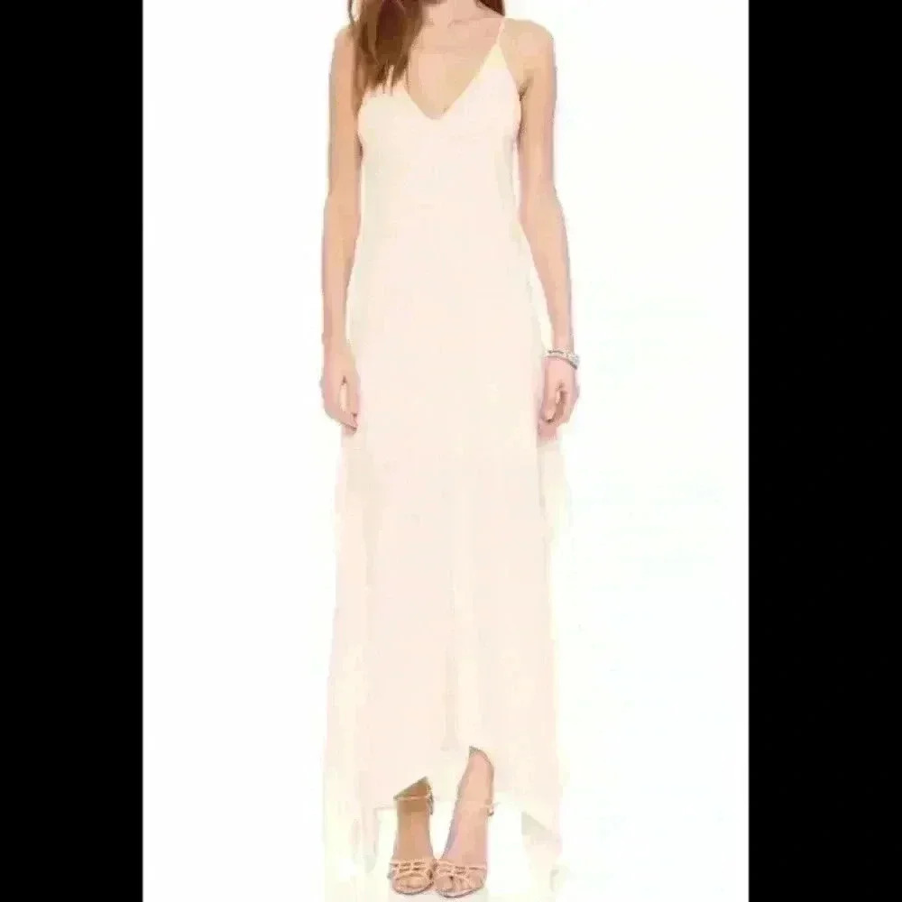Rory Beca Blush Slip Maxi Dress in Size S with Adjustable Spaghetti Straps